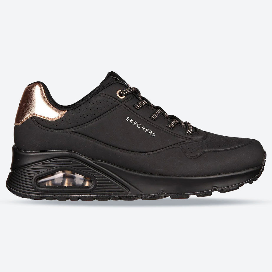 Women's Wide Fit Skechers Uno 155196W Shimmer Away Sneakers