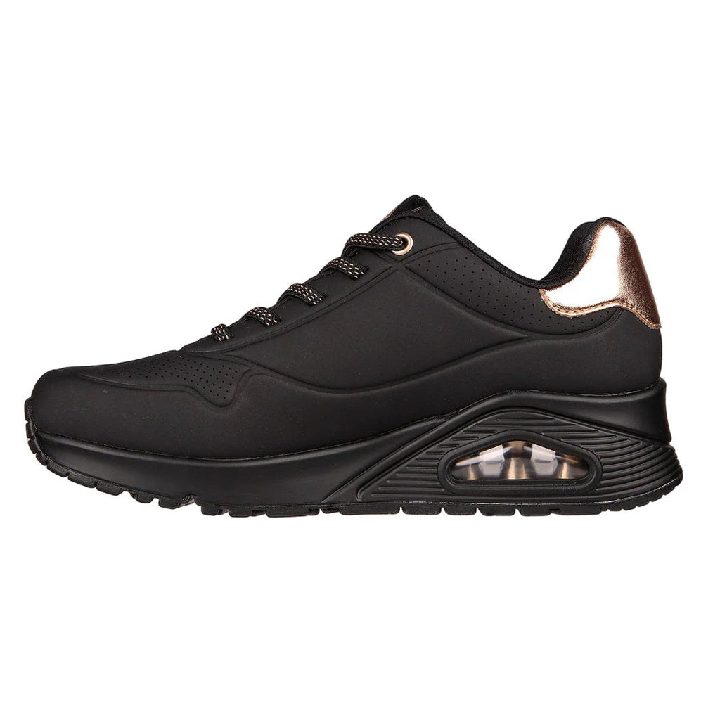 Women's Wide Fit Skechers Uno 155196W Shimmer Away Sneakers