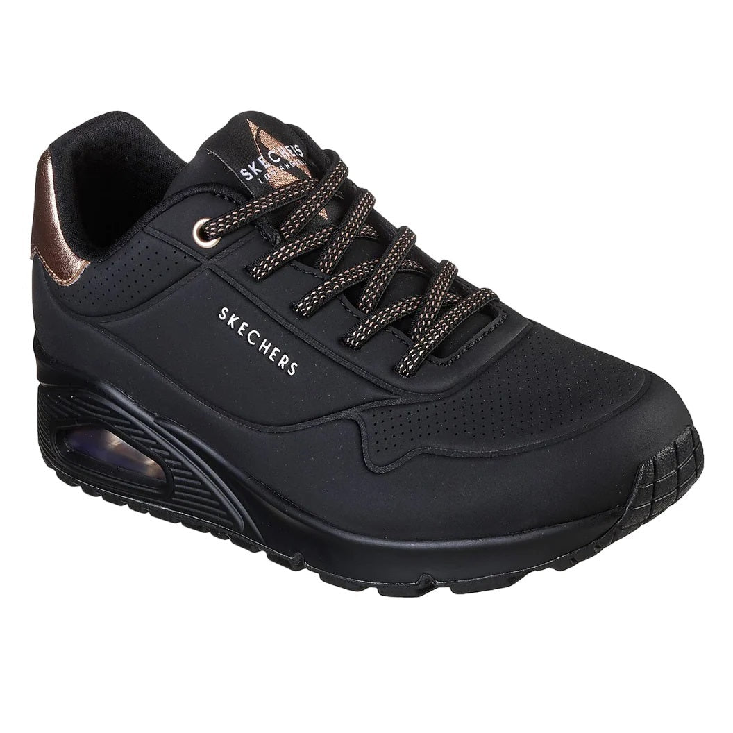 Women's Wide Fit Skechers Uno 155196W Shimmer Away Sneakers