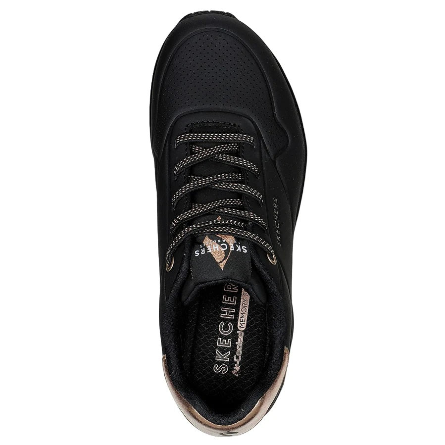 Women's Wide Fit Skechers Uno 155196W Shimmer Away Sneakers