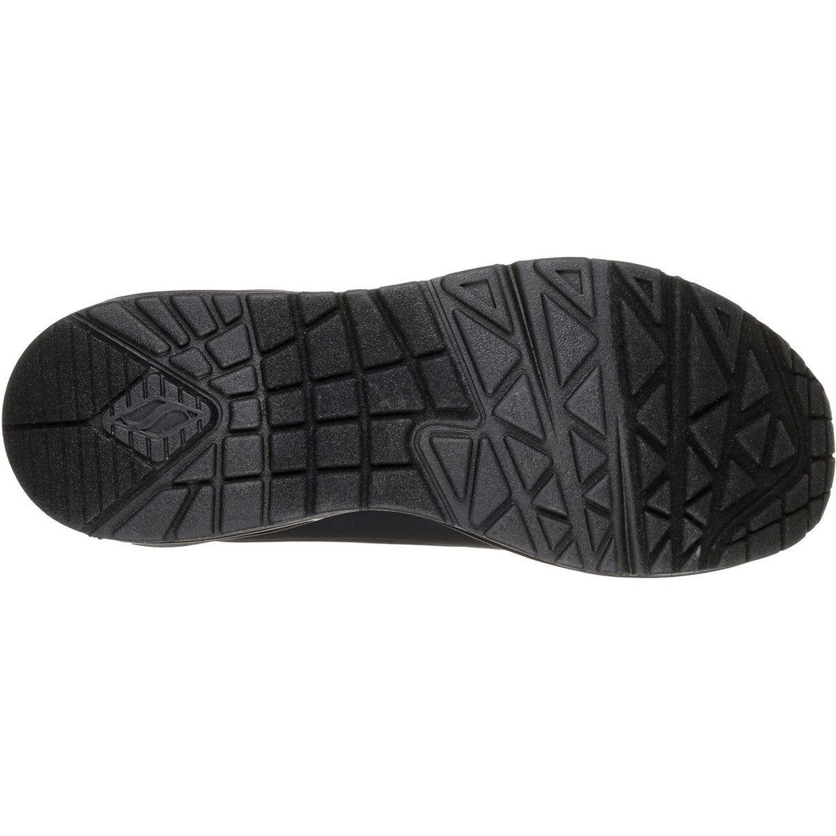 Women's Wide Fit Skechers 73690 Uno - Stand On Air Walking Sneakers - Black/Black